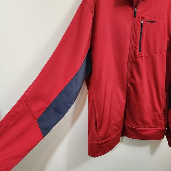 Reebok NWT red full zip front training sweat jacket men's size XL - Picture 6 of 9